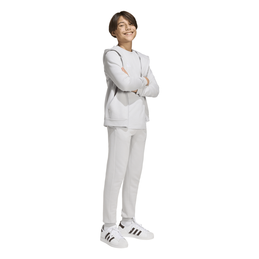 adidas Entrada 26 Fleece Kapuzenjacke grau Kinder