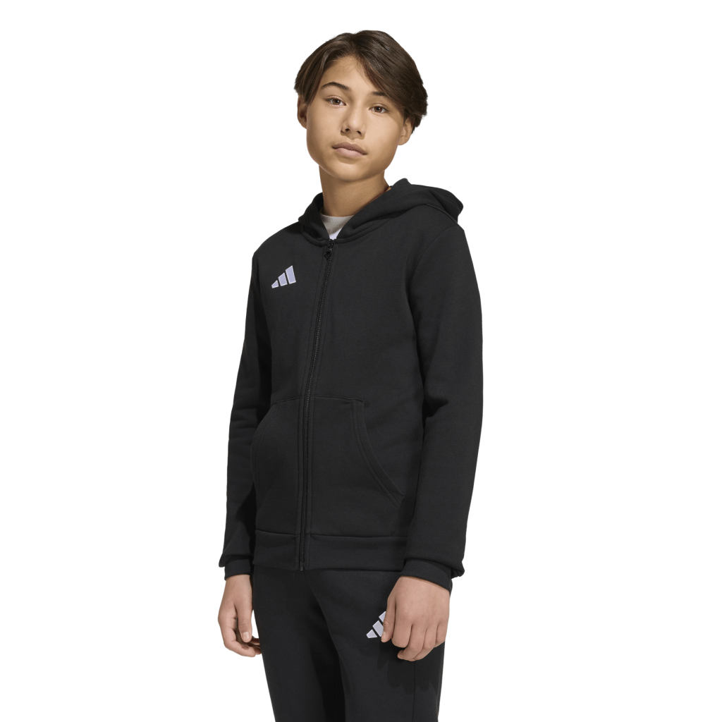 adidas Entrada 26 Fleece Kapuzenjacke schwarz Kinder