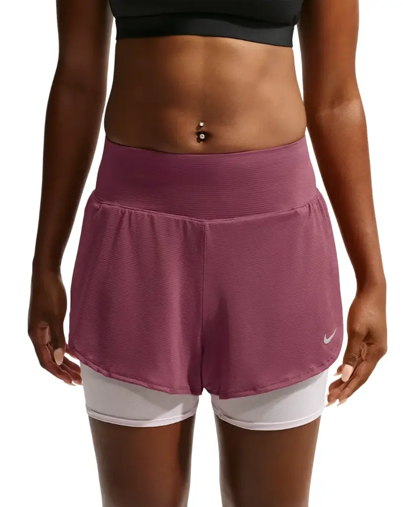 Nike Flow Dri-FIT 2-in-1Laufshorts pink Damen